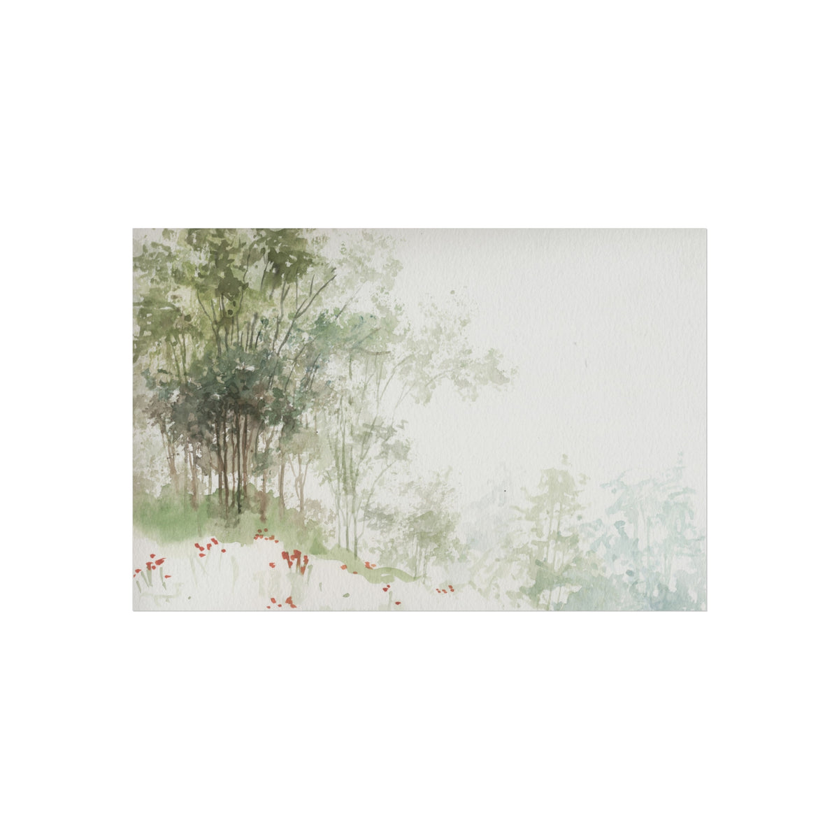 Serene Woodland Watercolor Fine Art Poster