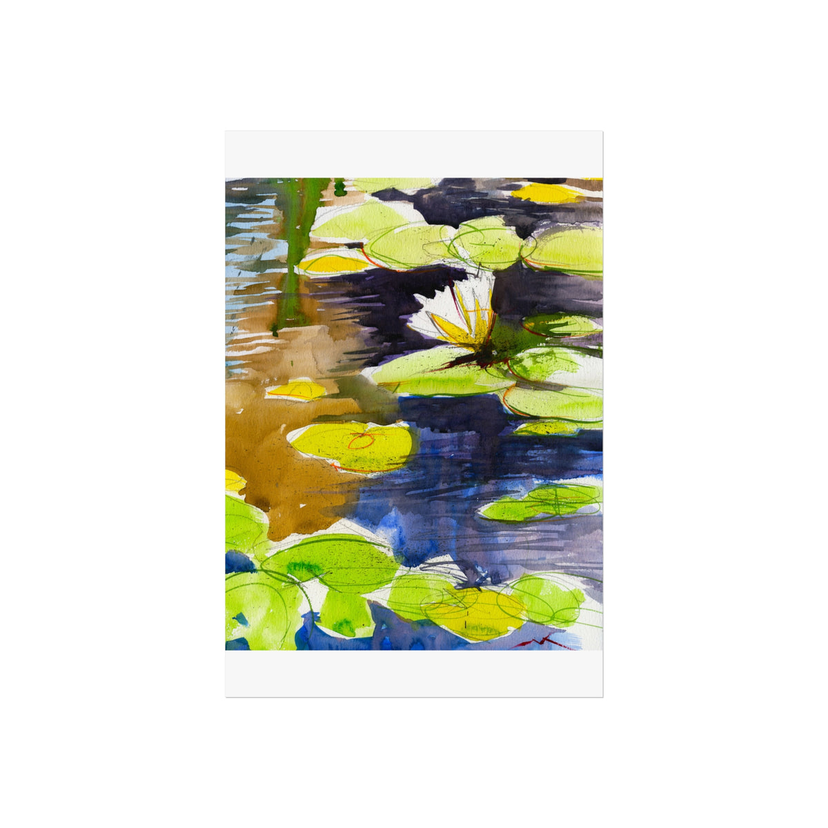 Water Lily Fine Art Poster — Botanical Pond Wall Art Print