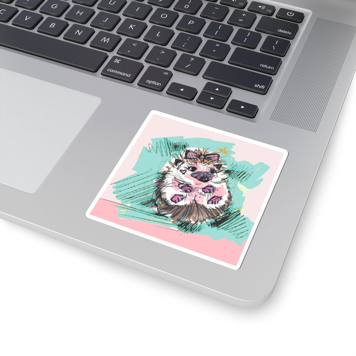 Hedgehog Love Kiss-Cut Sticker — Cute Pastel Pet Laptop Decal
