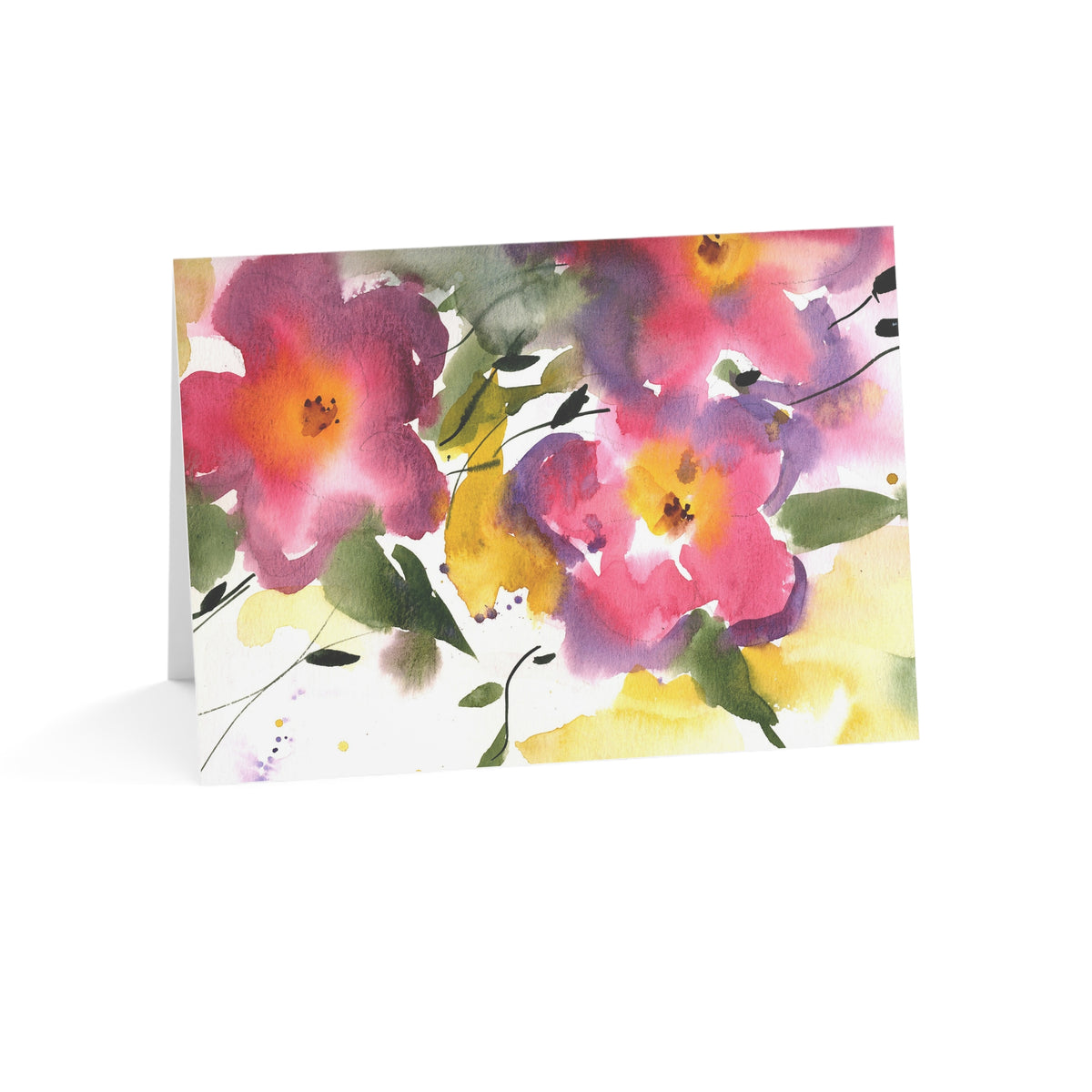 Floral Watercolor Greeting Cards — Blank Note Cards (Pack of 1, 10, 30, 50)