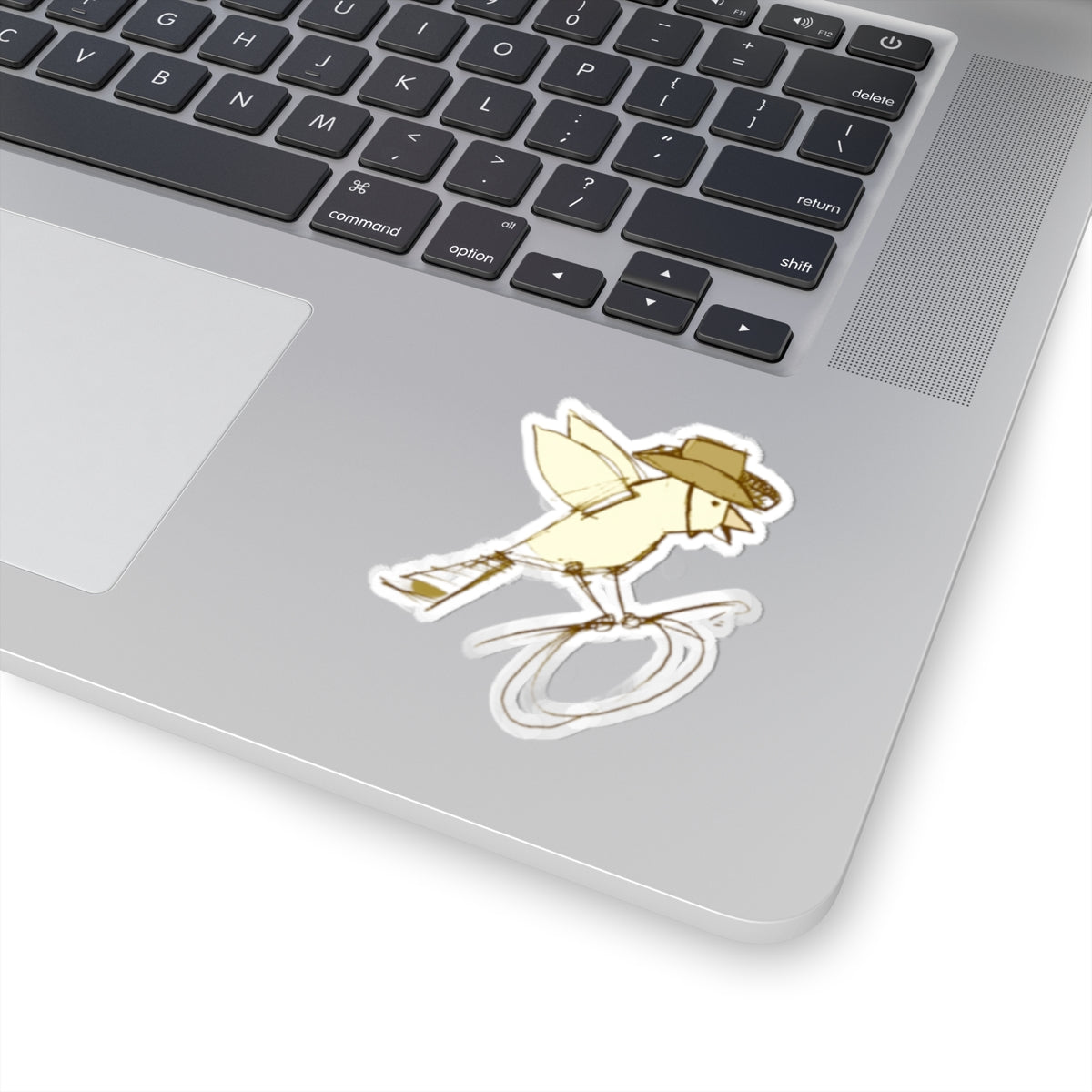 Cowboy Bird Sticker — Cute Western Bird Kiss-Cut Vinyl Decal for Laptops & Water Bottles