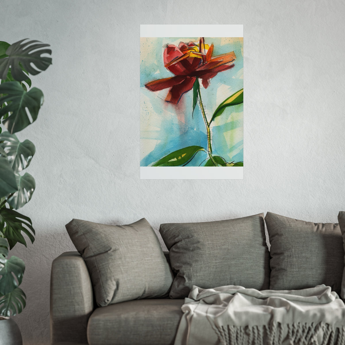 Abstract Red Flower Fine Art Poster