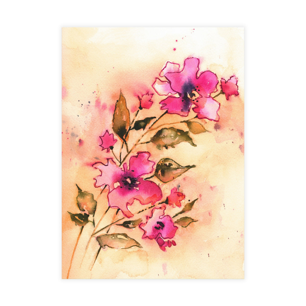 In Season - Watercolor Floral-Postcard Bundles (envelopes included)