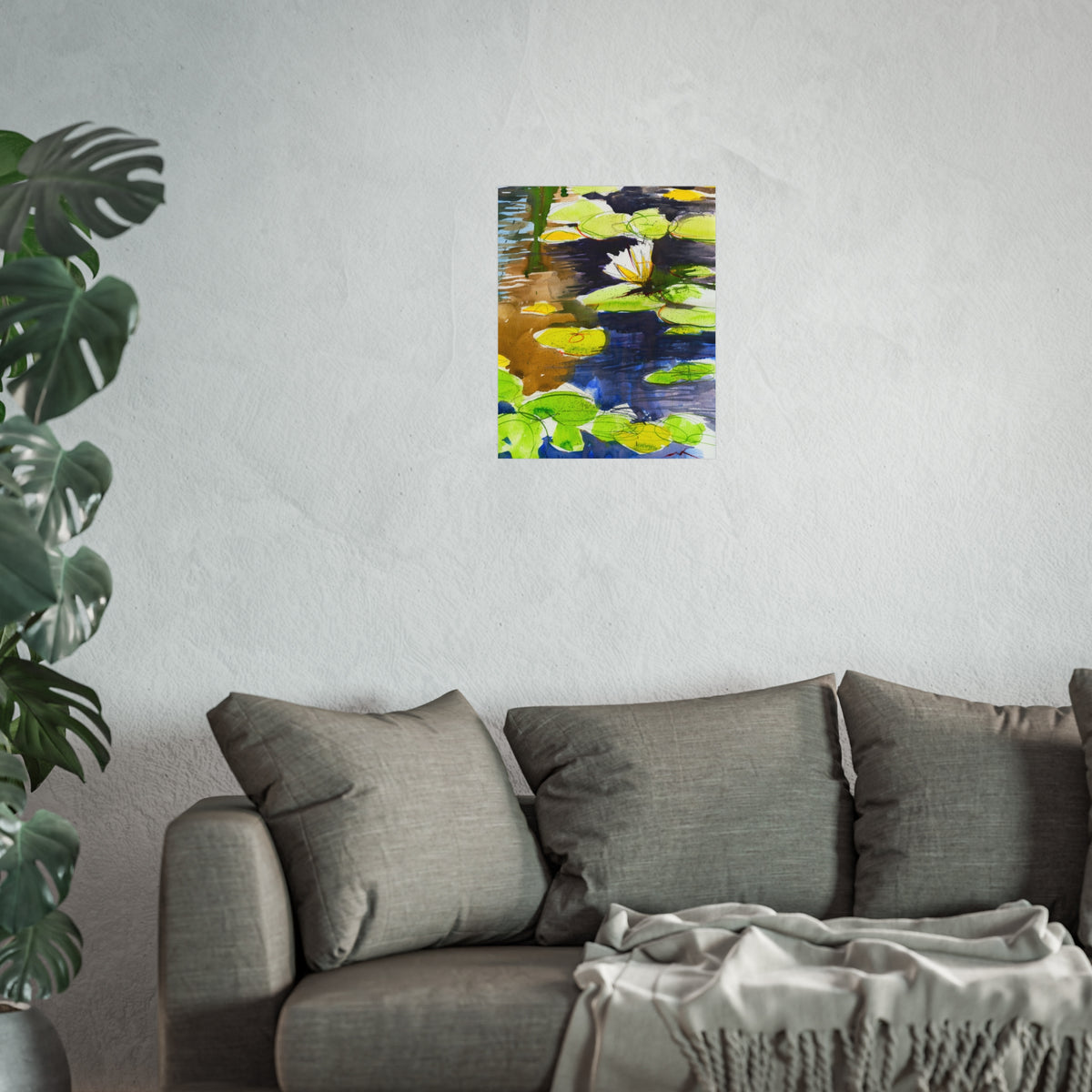 Water Lily Fine Art Poster — Botanical Pond Wall Art Print