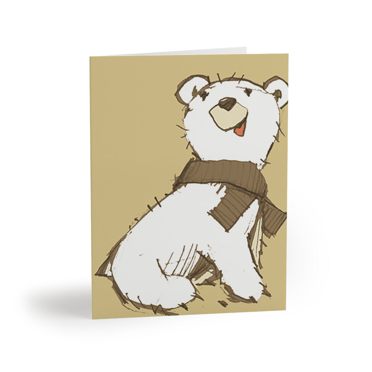 Cute Polar Bear Scarf Greeting Cards – Blank Note Cards