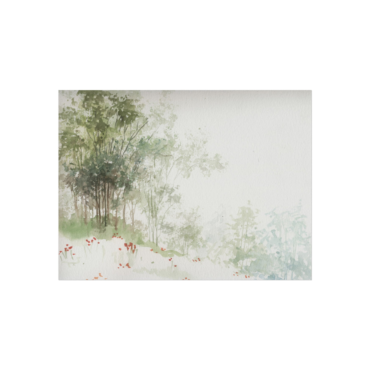Serene Woodland Watercolor Fine Art Poster