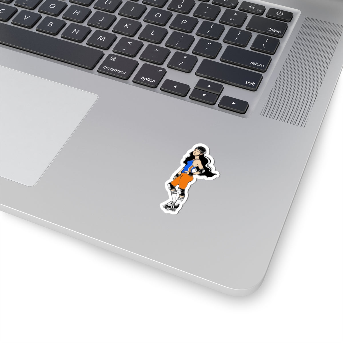 Retro Roller Skater Girl Kiss-Cut Sticker