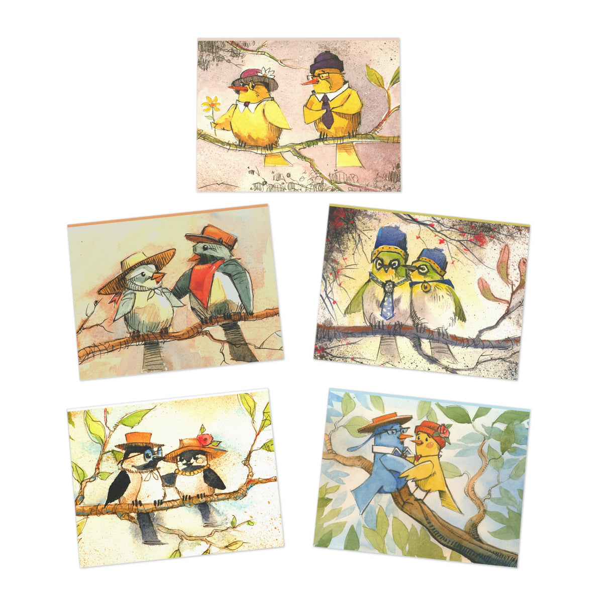 Bird Lovers- Greeting Cards — 5-Pack Assorted Note Cards