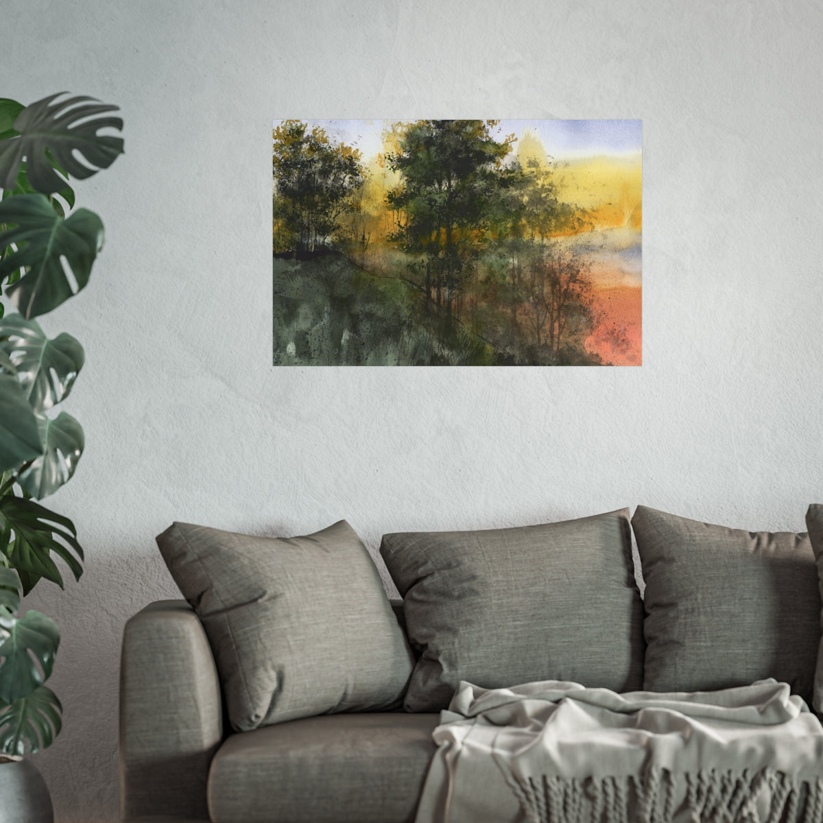 Fine Art Poster – Abstract Misty Forest Landscape Wall Art