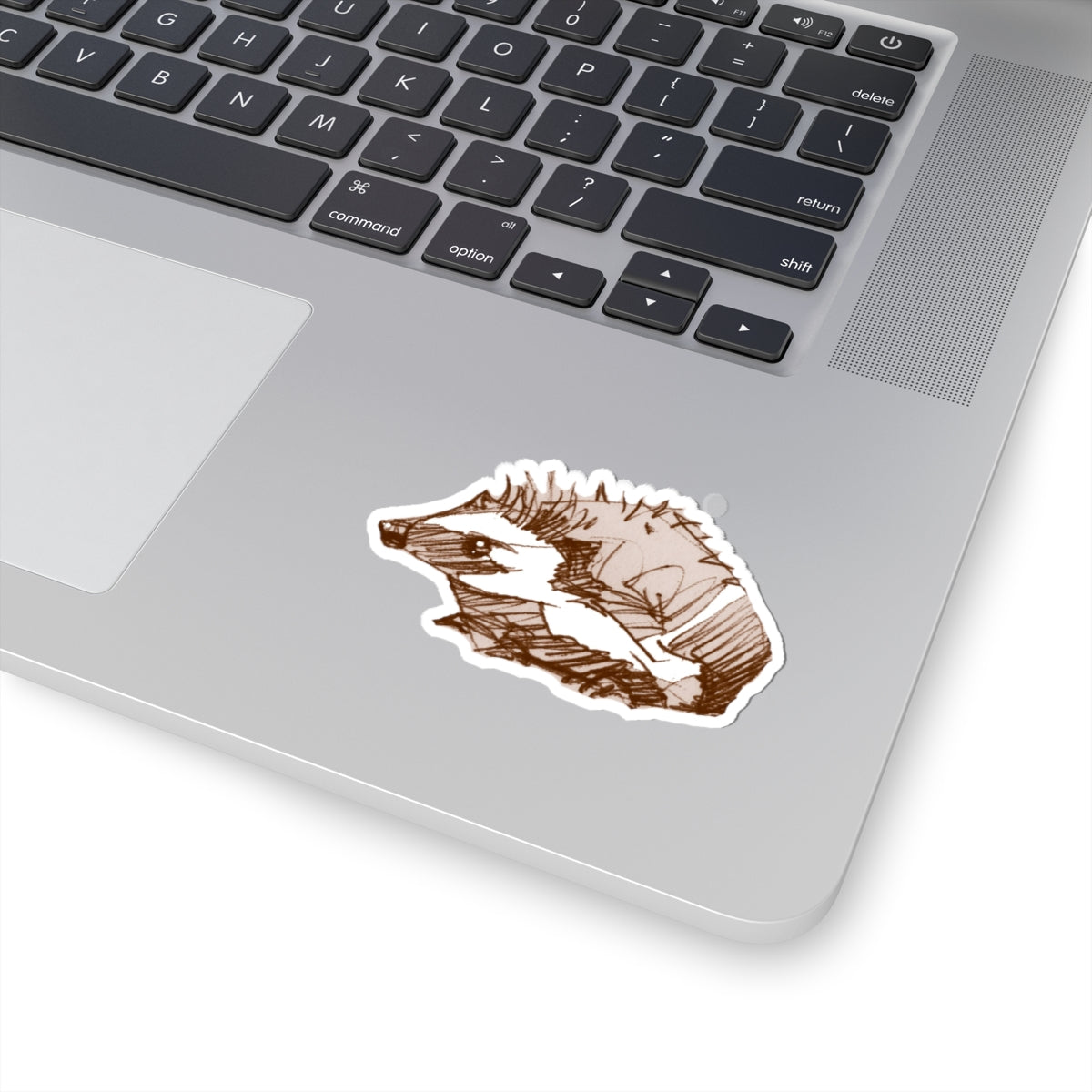 Hedgehog Sketch Kiss-Cut Sticker — Hand-Drawn Woodland Animal Decal for Laptops & Water Bottles