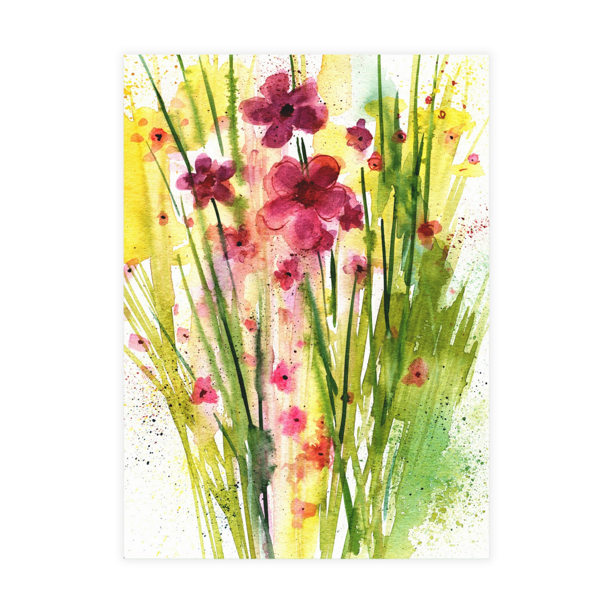 Spring Colors - Watercolor Floral-Postcard Bundles (envelopes included)