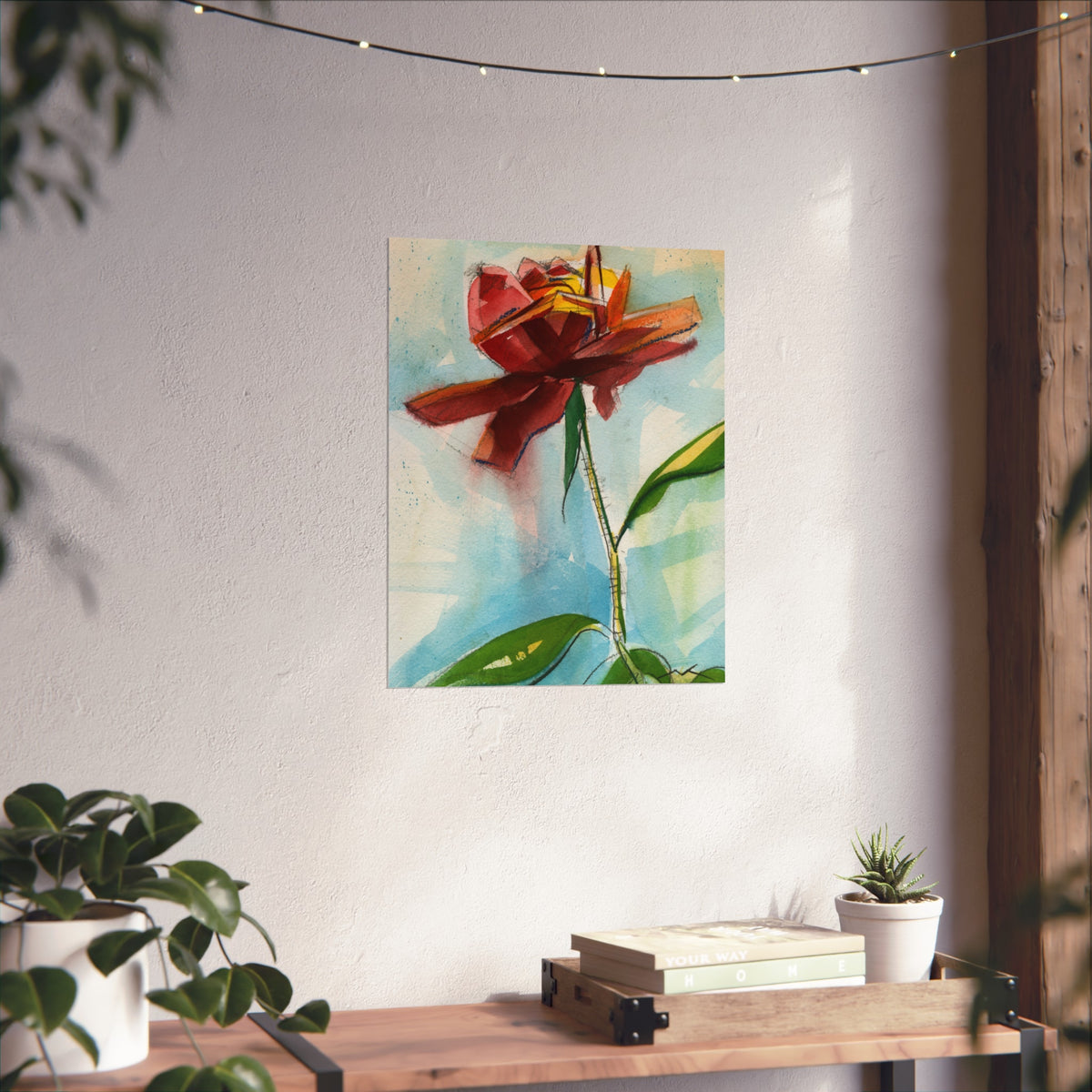 Abstract Red Flower Fine Art Poster