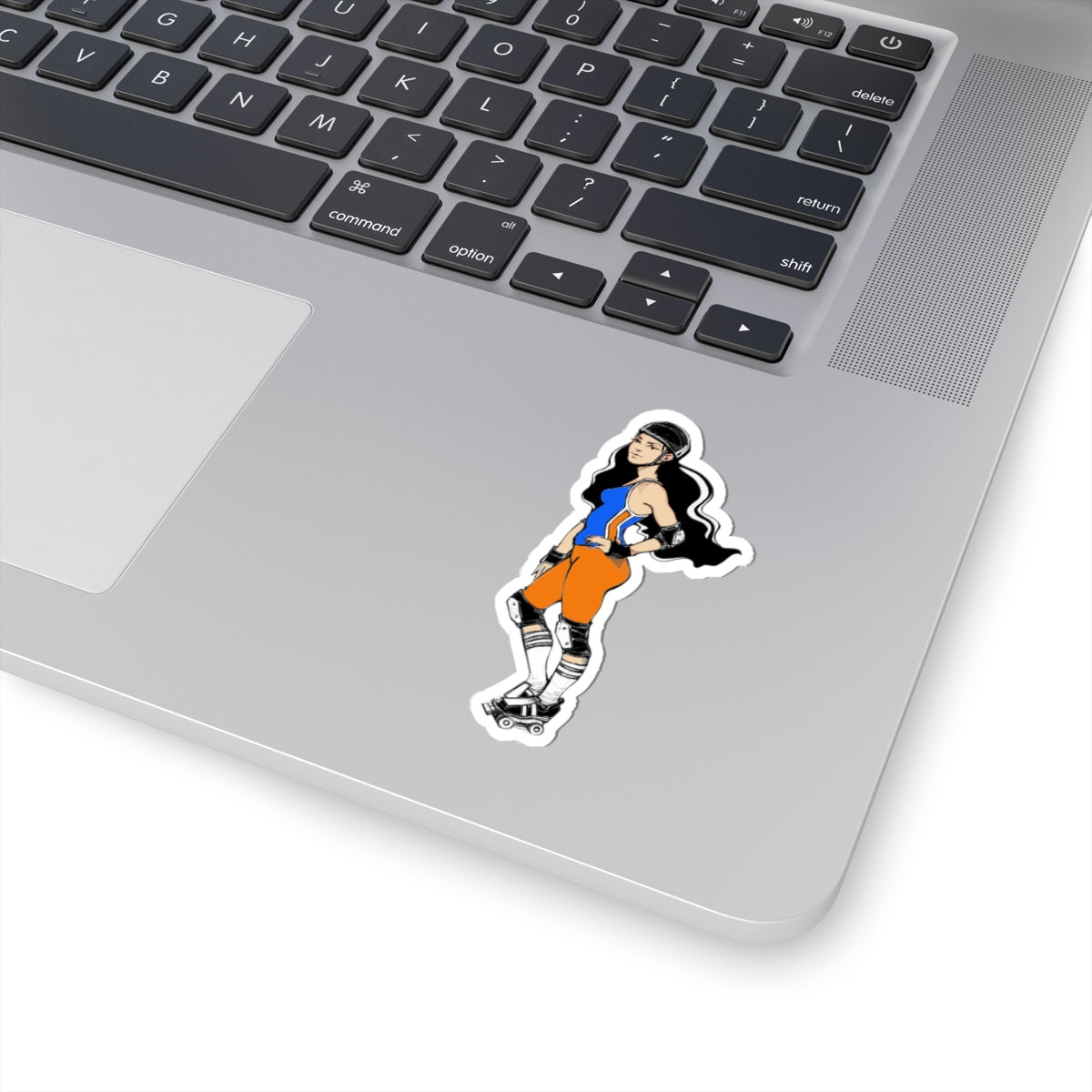 Retro Roller Skater Girl Kiss-Cut Sticker