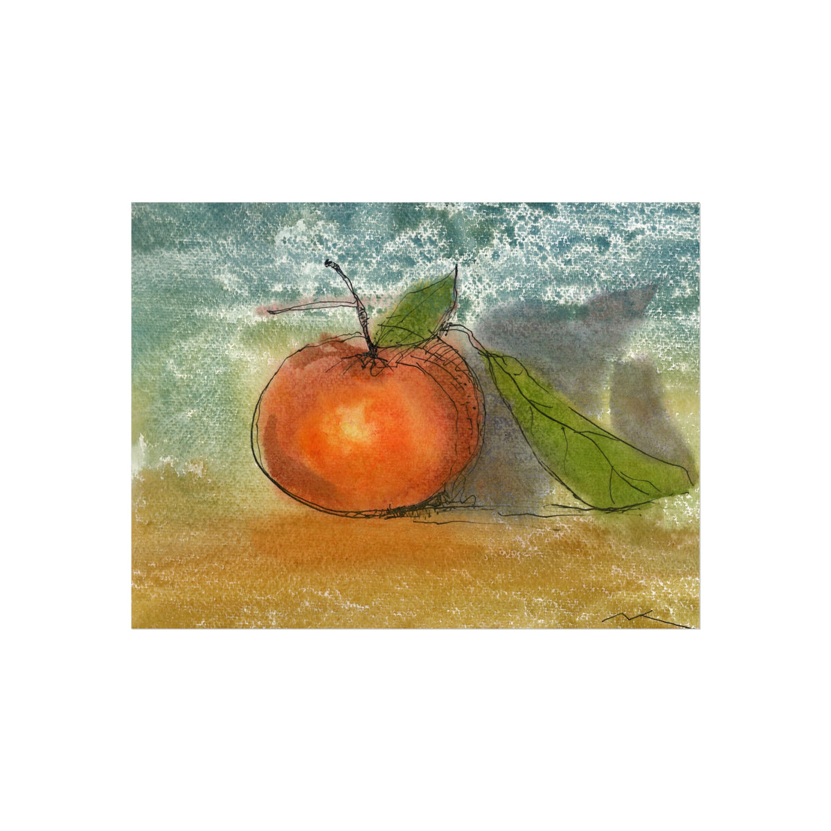 Fine Art Poster — Watercolor Orange Still Life Print