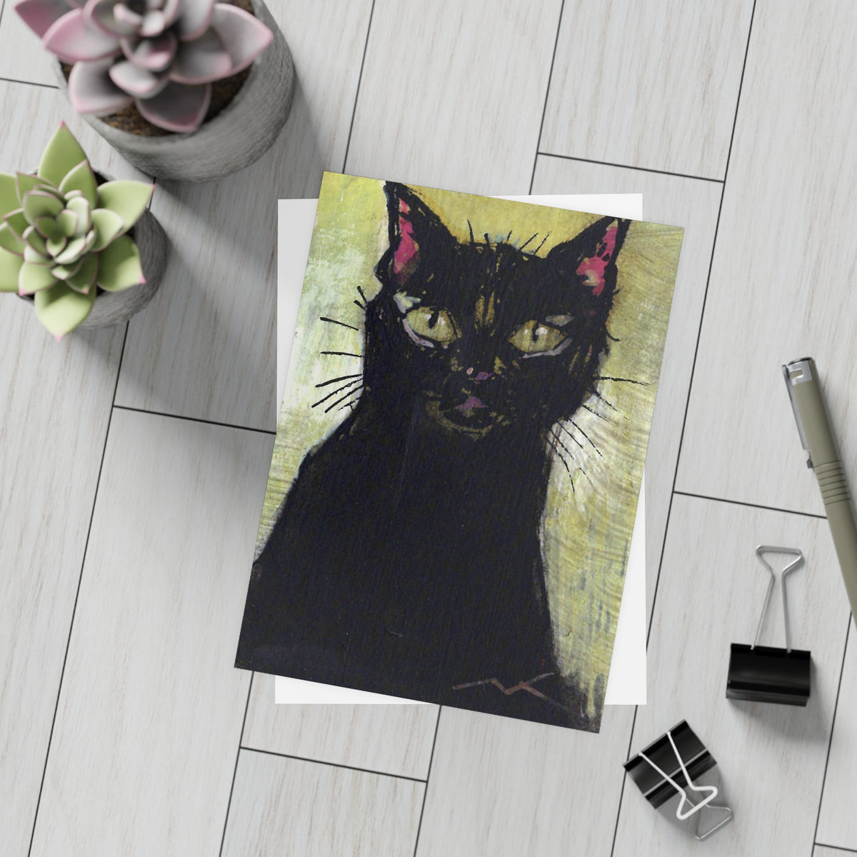 Black Charm-Cute Cat-Postcard Bundles (envelopes included)