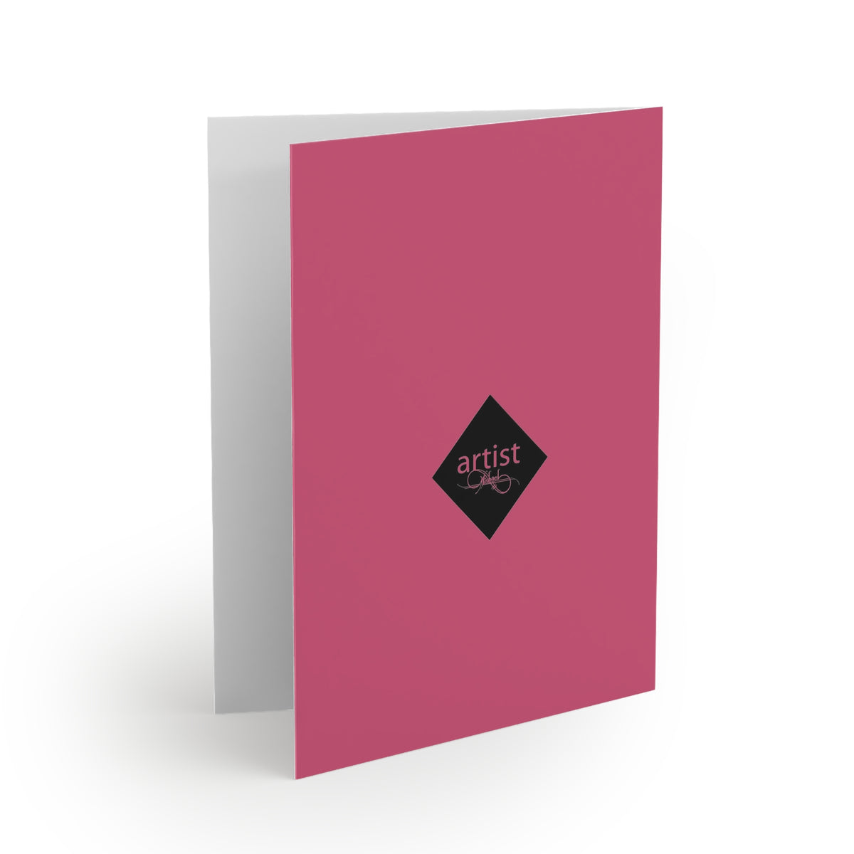 Chubby Bird in Pink Beanie — Cute Blank Greeting Cards