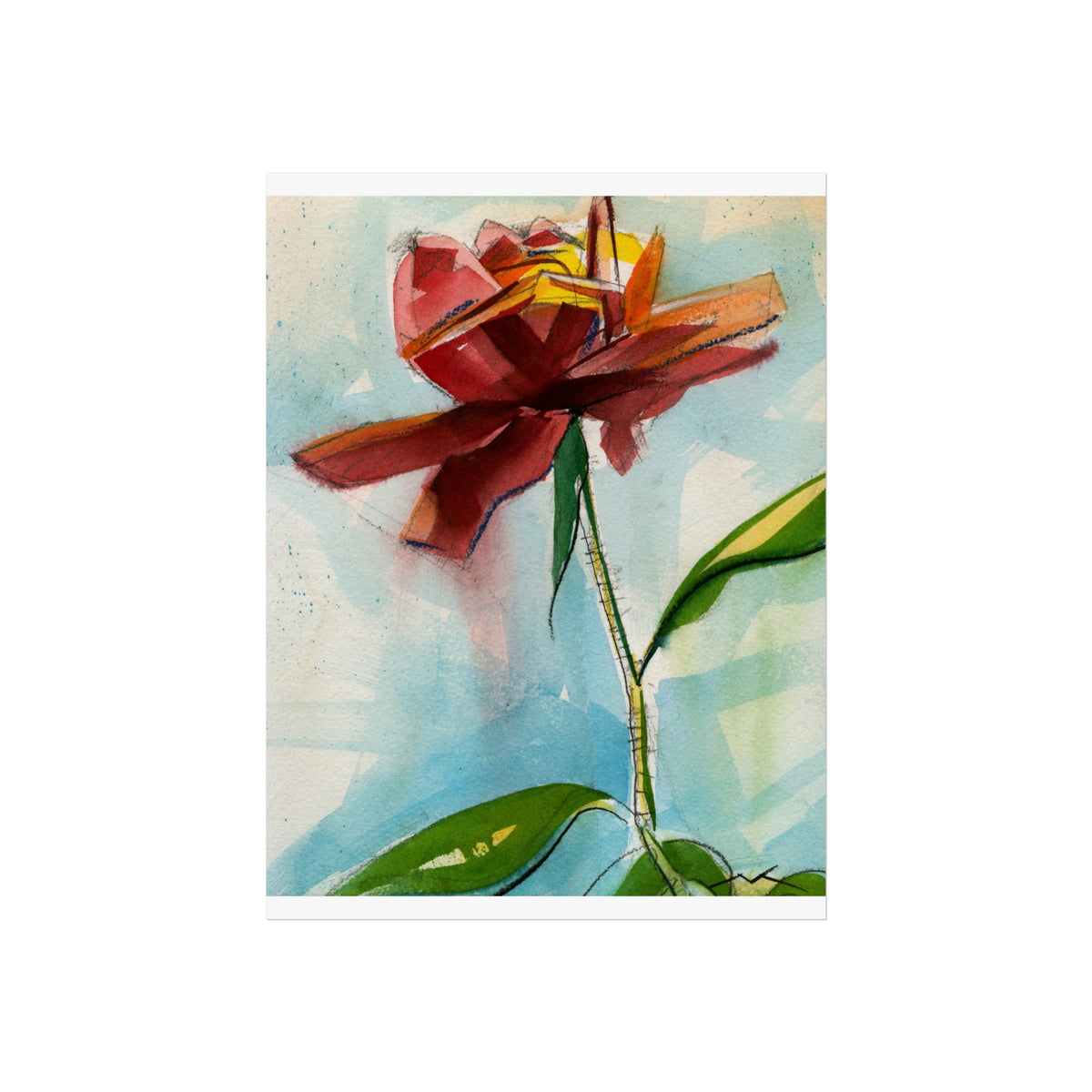 Abstract Red Flower Fine Art Poster