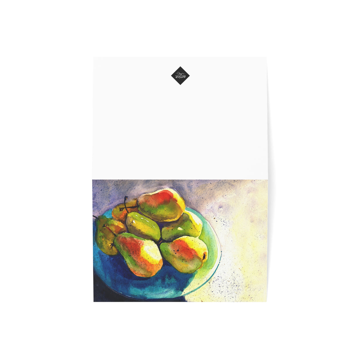 Pear Bowl Watercolor Greeting Cards — Blank Note Cards (Pack of 1, 10, 30, 50)