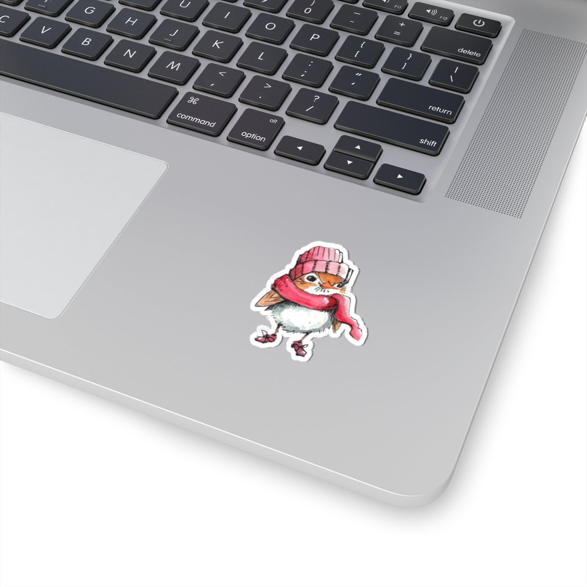 Cozy Winter Bird Kiss-Cut Sticker