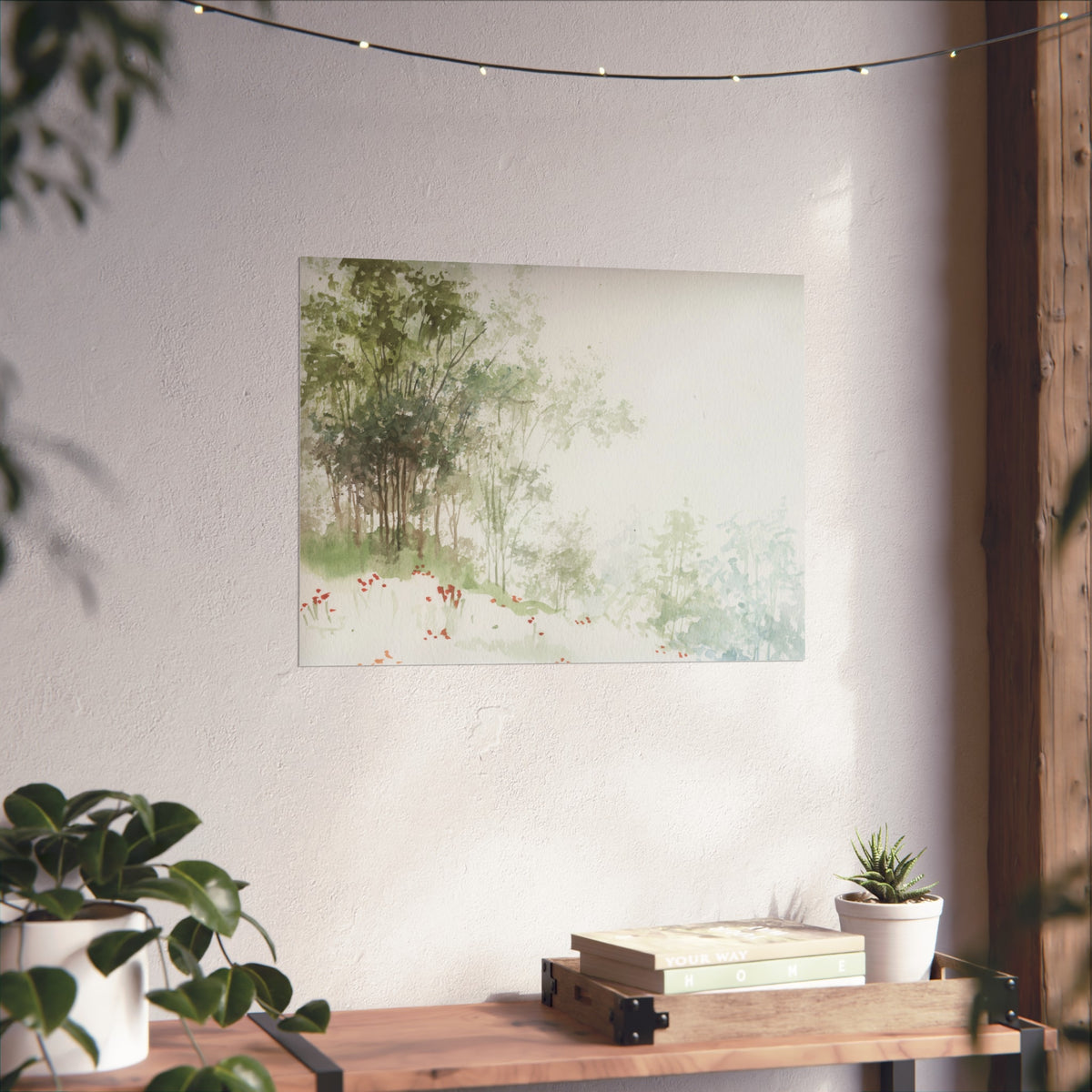 Serene Woodland Watercolor Fine Art Poster