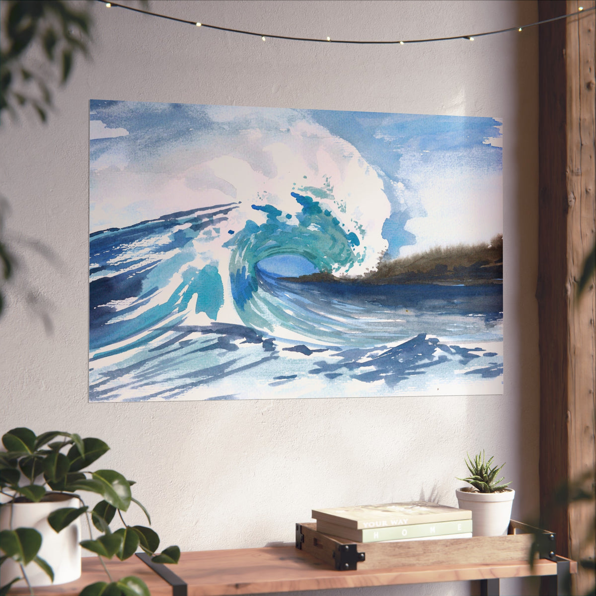 Ocean Wave Fine Art Poster — Watercolor Seascape Wall Art