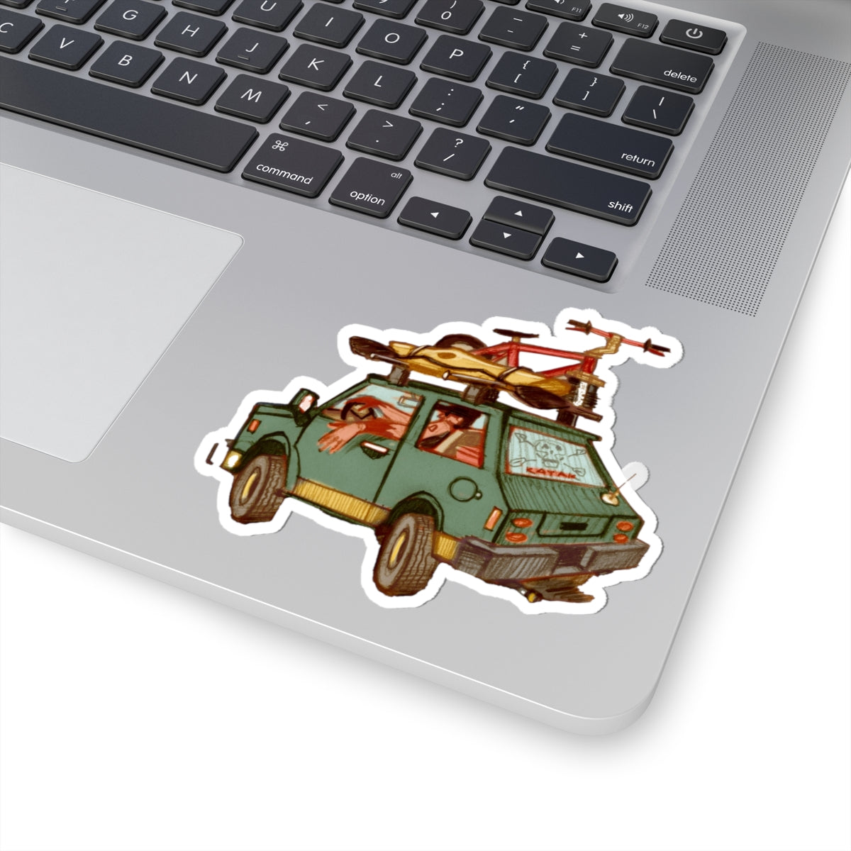 Vintage Station Wagon Road Trip Sticker — 'Road Trip' Kiss-Cut Car Decal