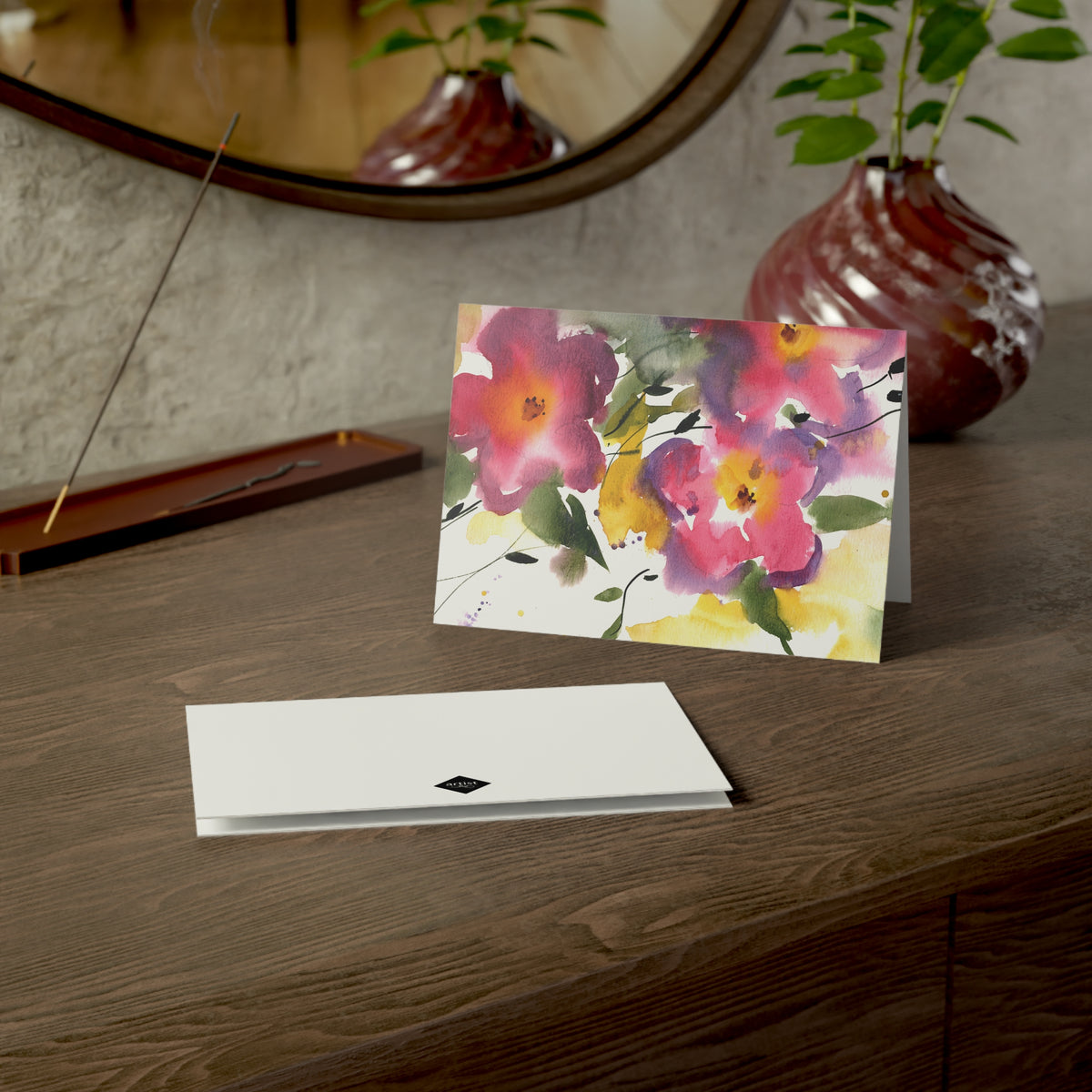 Floral Watercolor Greeting Cards — Blank Note Cards (Pack of 1, 10, 30, 50)