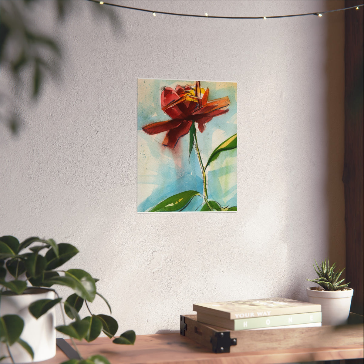 Abstract Red Flower Fine Art Poster