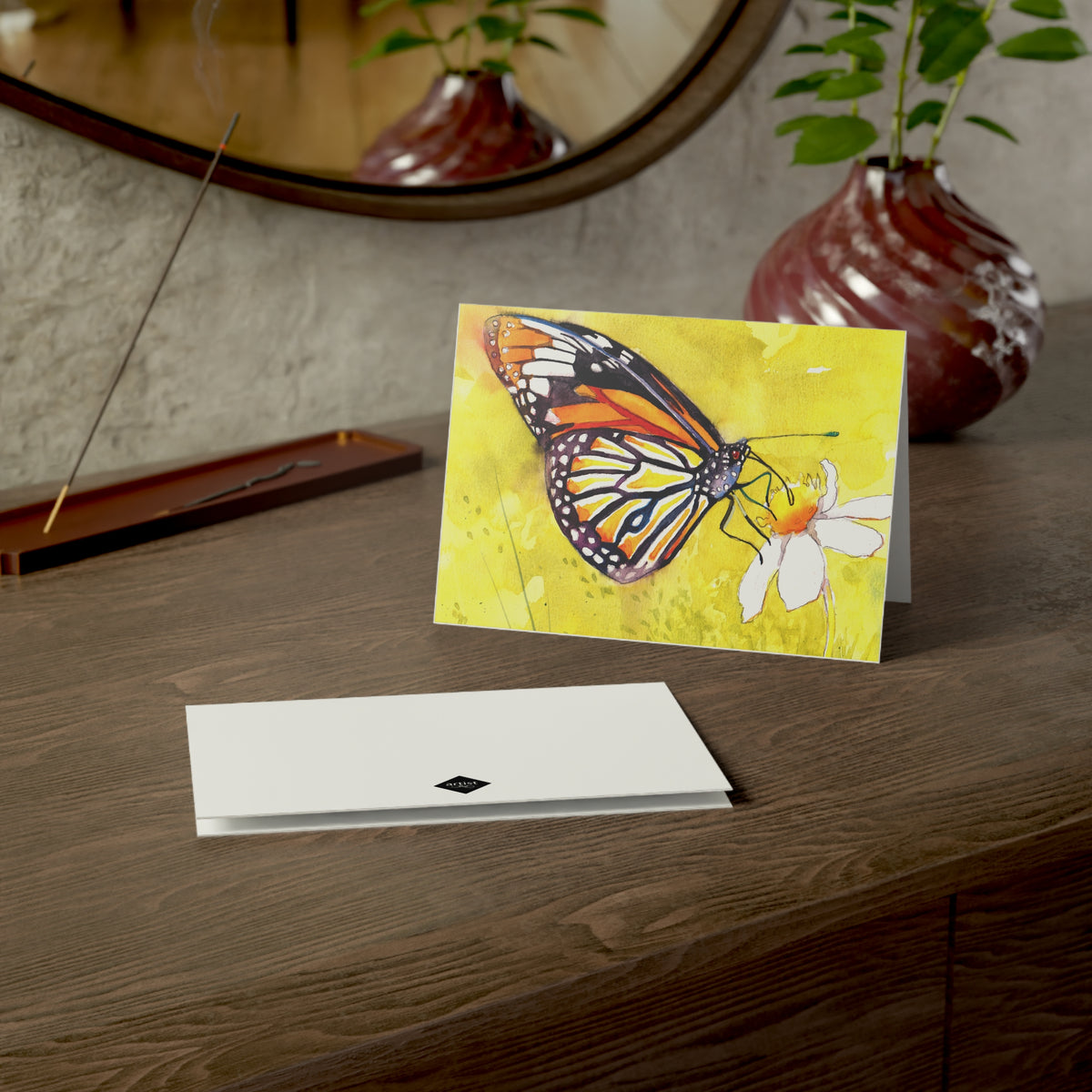 Monarch Butterfly Watercolor Greeting Cards — Blank Note Cards (Pack of 1, 10, 30, 50)