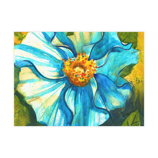 Blue Gem-Watercolor Floral-Postcard Bundles (envelopes included)