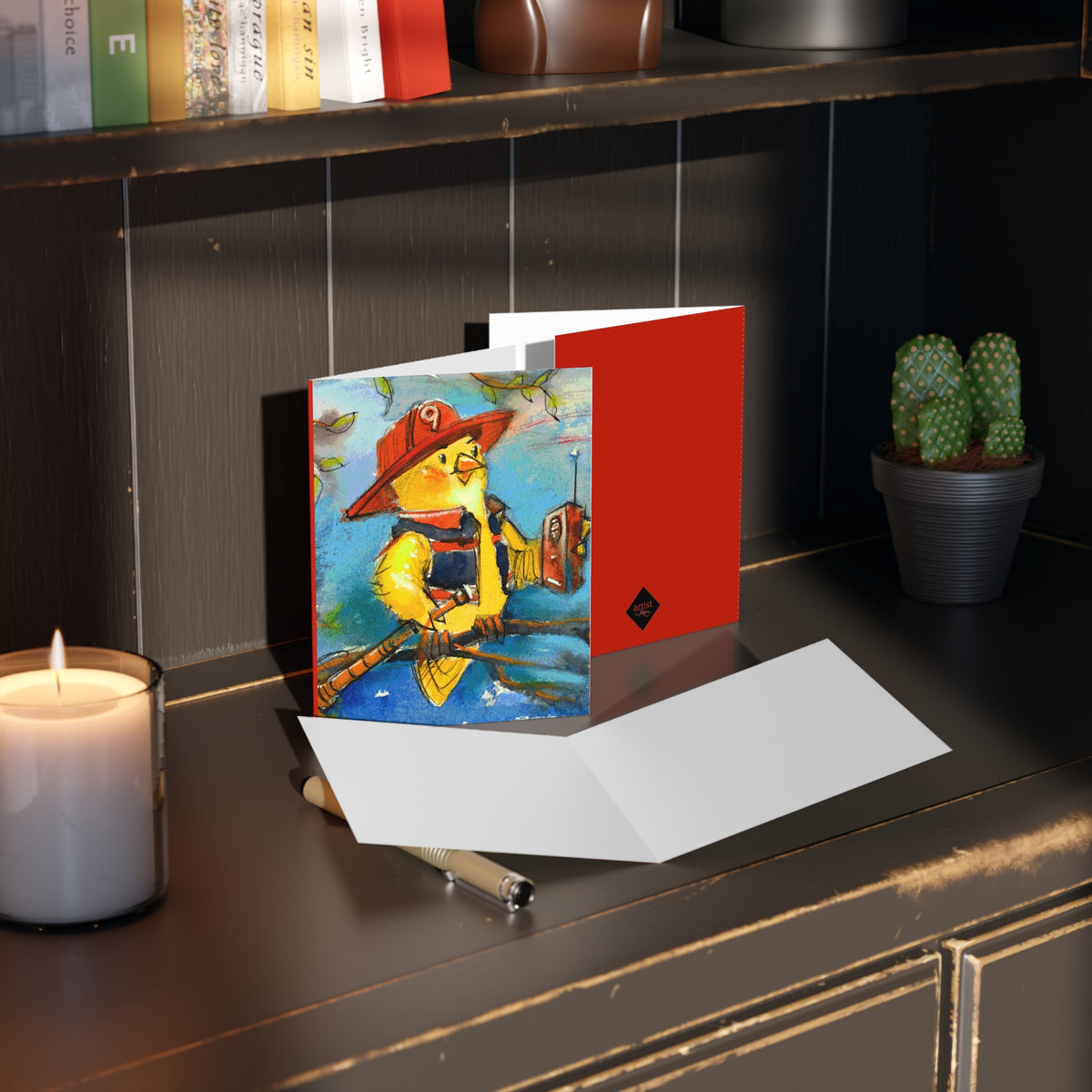 Firefighter Chick Greeting Cards — Blank Note Cards