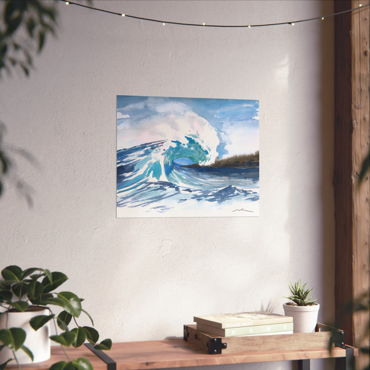 Ocean Wave Fine Art Poster — Watercolor Seascape Wall Art