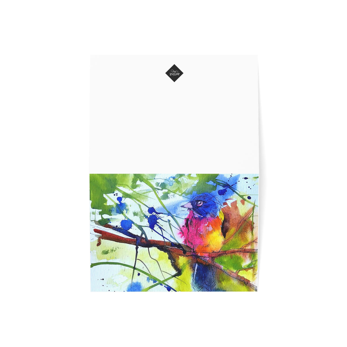 Colorful Watercolor Bird Greeting Cards — Pack of 1/10/30/50