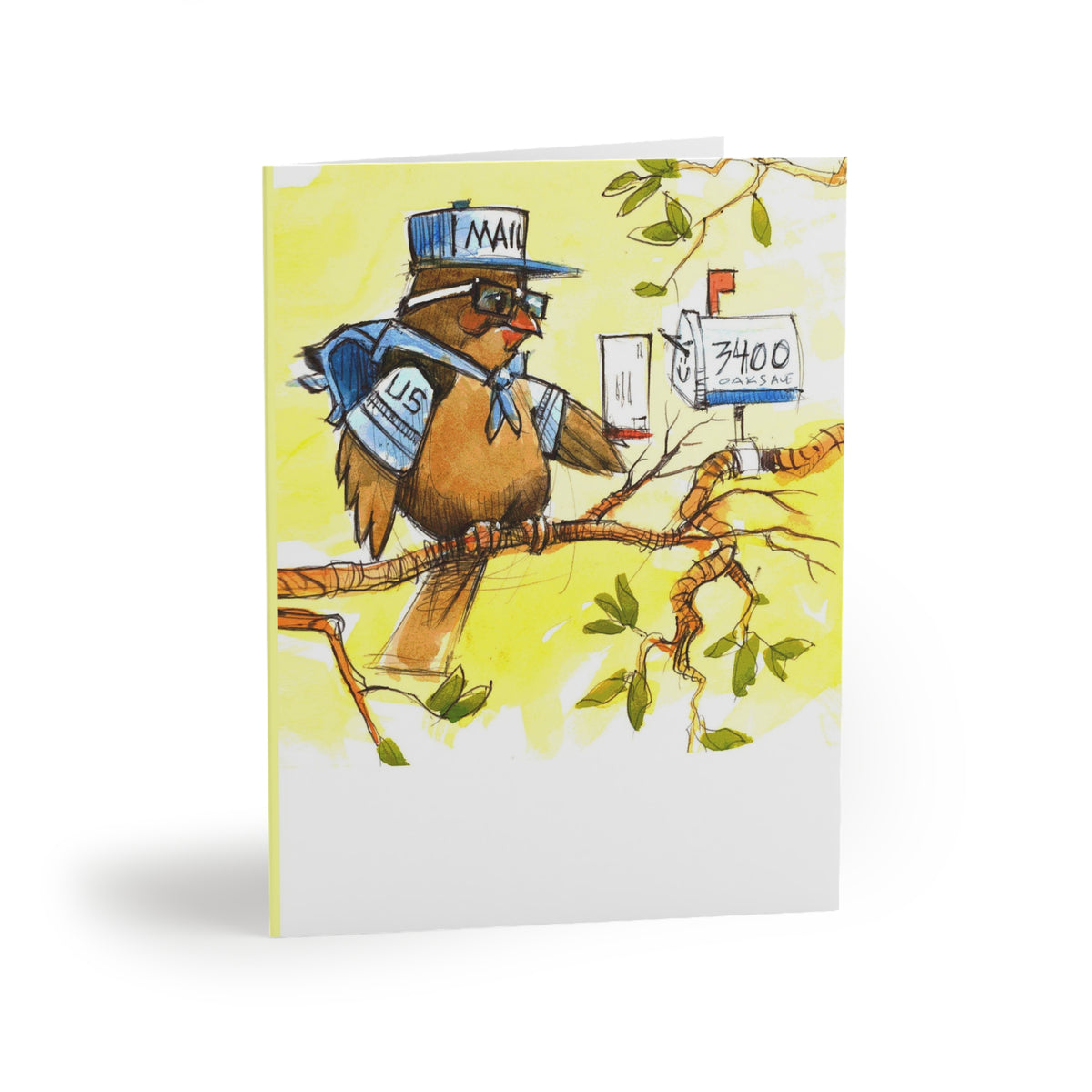 Postal Bird Greeting Cards — Cute Mail Carrier Note Cards
