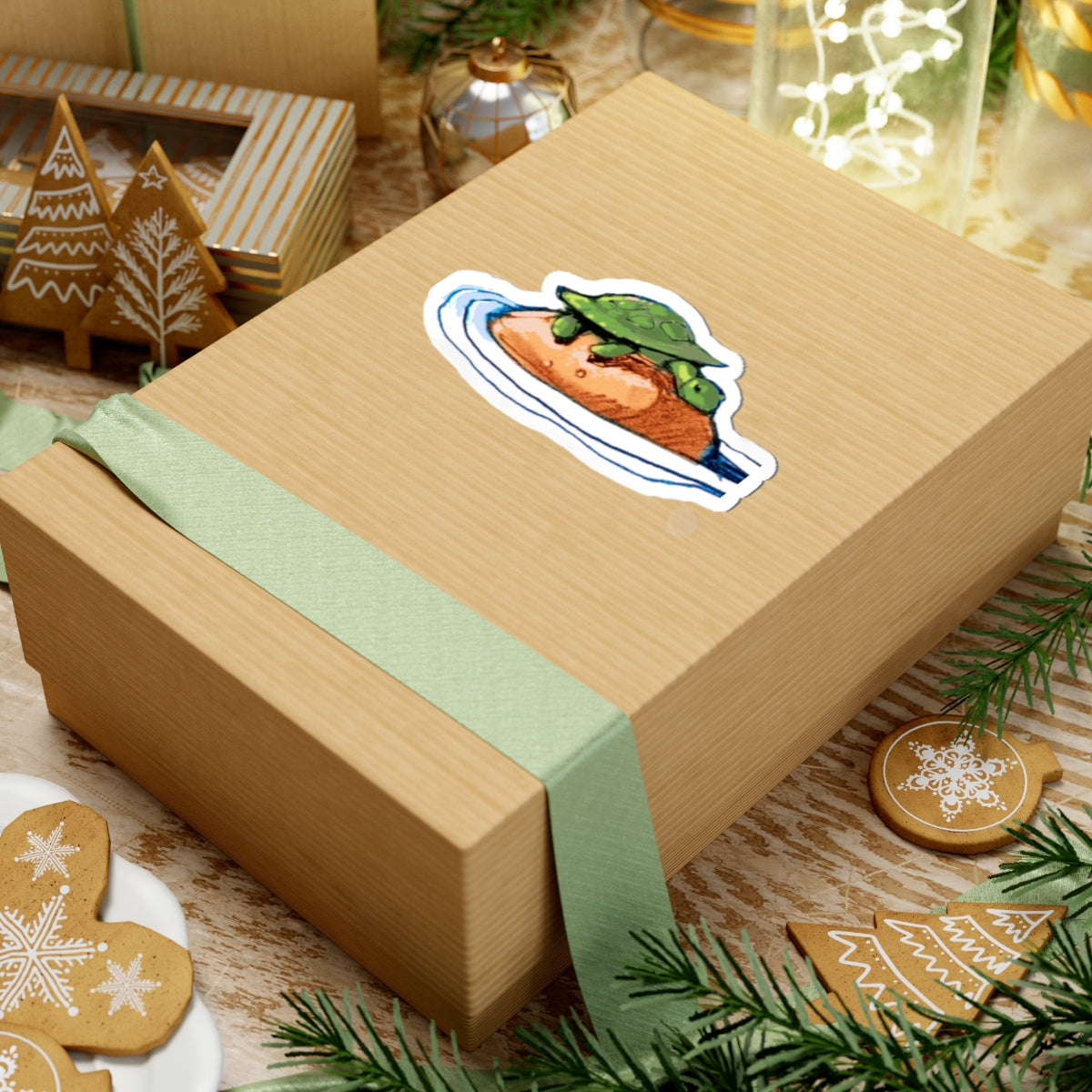 Turtle On Toast Sticker — Cute Kawaii Laptop Sticker (Kiss-Cut)