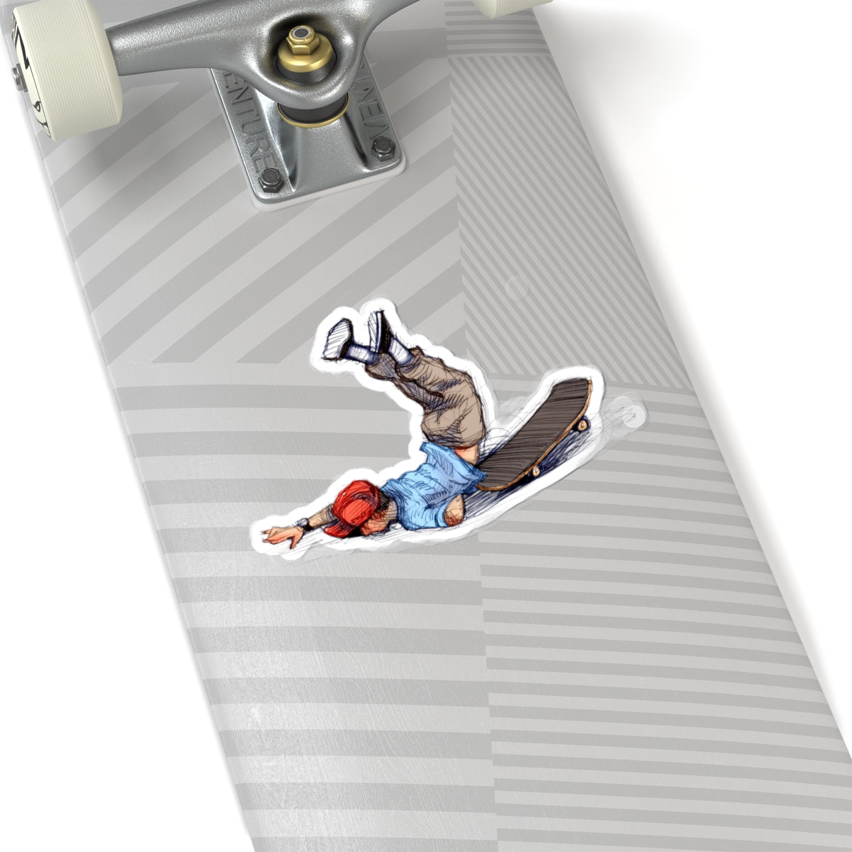 Skateboard Splat Kiss-Cut Sticker — Vintage Skateboarding Sticker