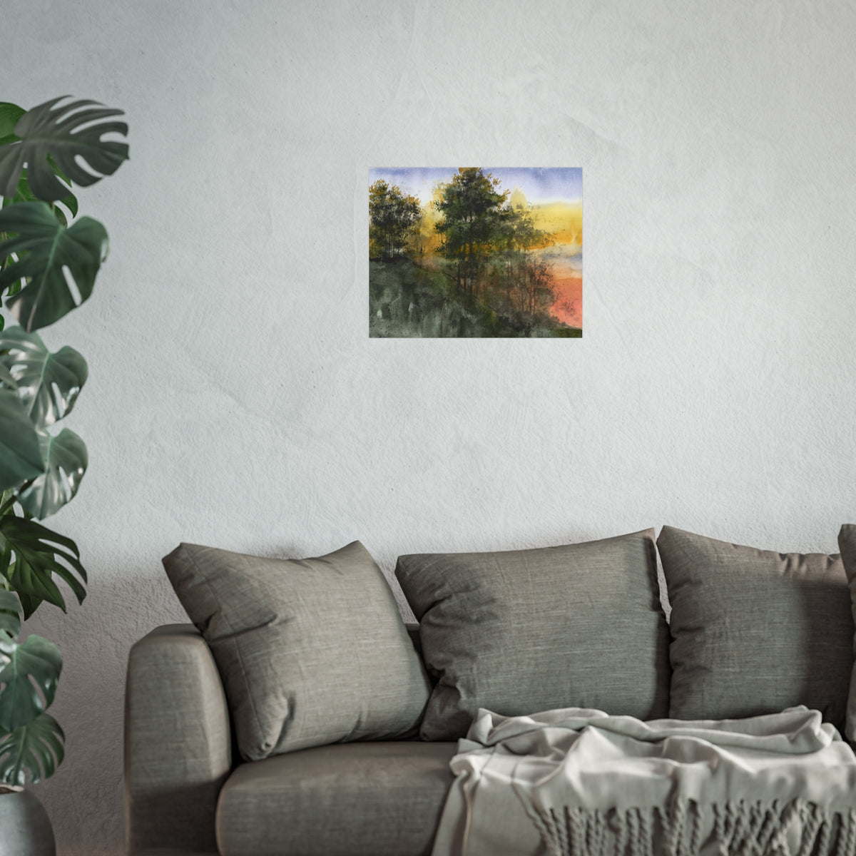 Fine Art Poster – Abstract Misty Forest Landscape Wall Art