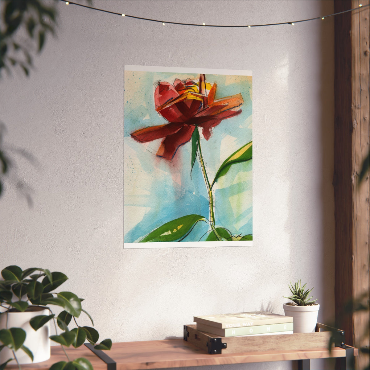 Abstract Red Flower Fine Art Poster