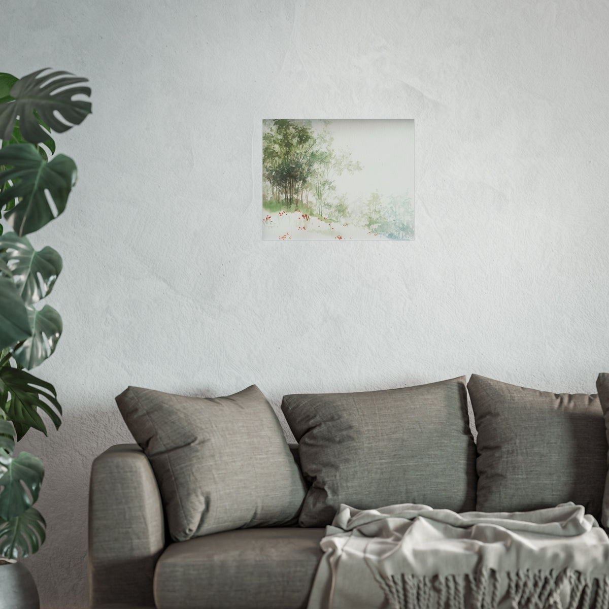 Serene Woodland Watercolor Fine Art Poster