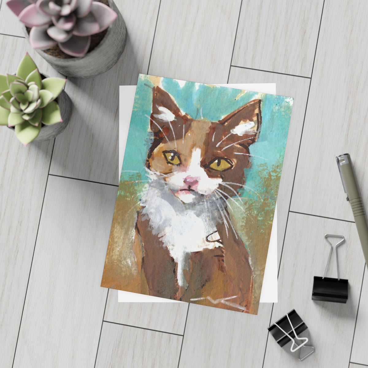 Yellow Eyes-Cute Cat-Postcard Bundles (envelopes included)