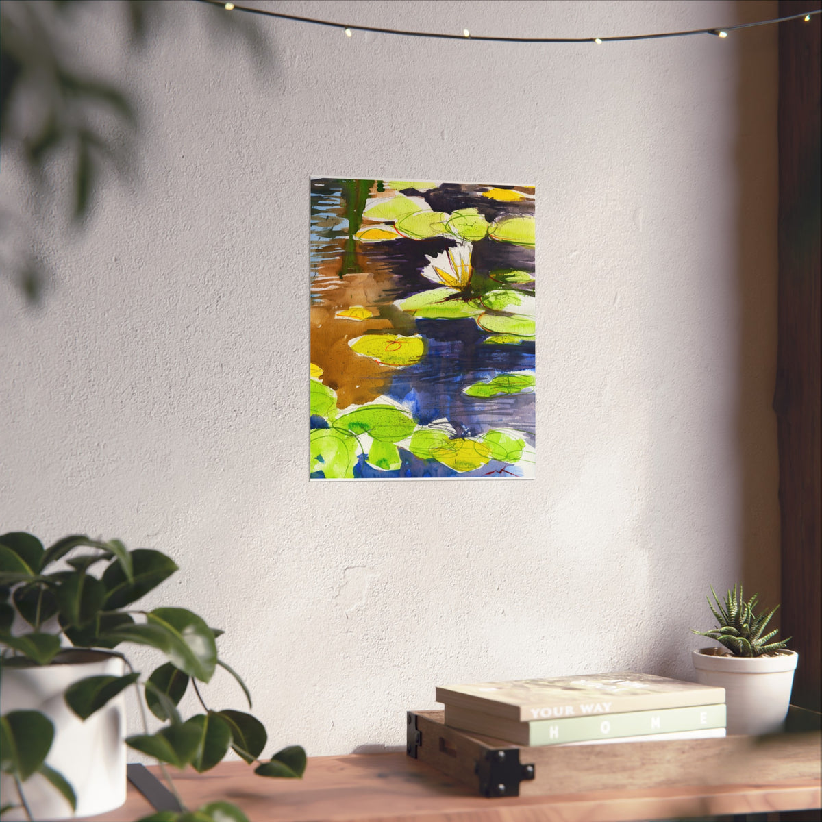 Water Lily Fine Art Poster — Botanical Pond Wall Art Print