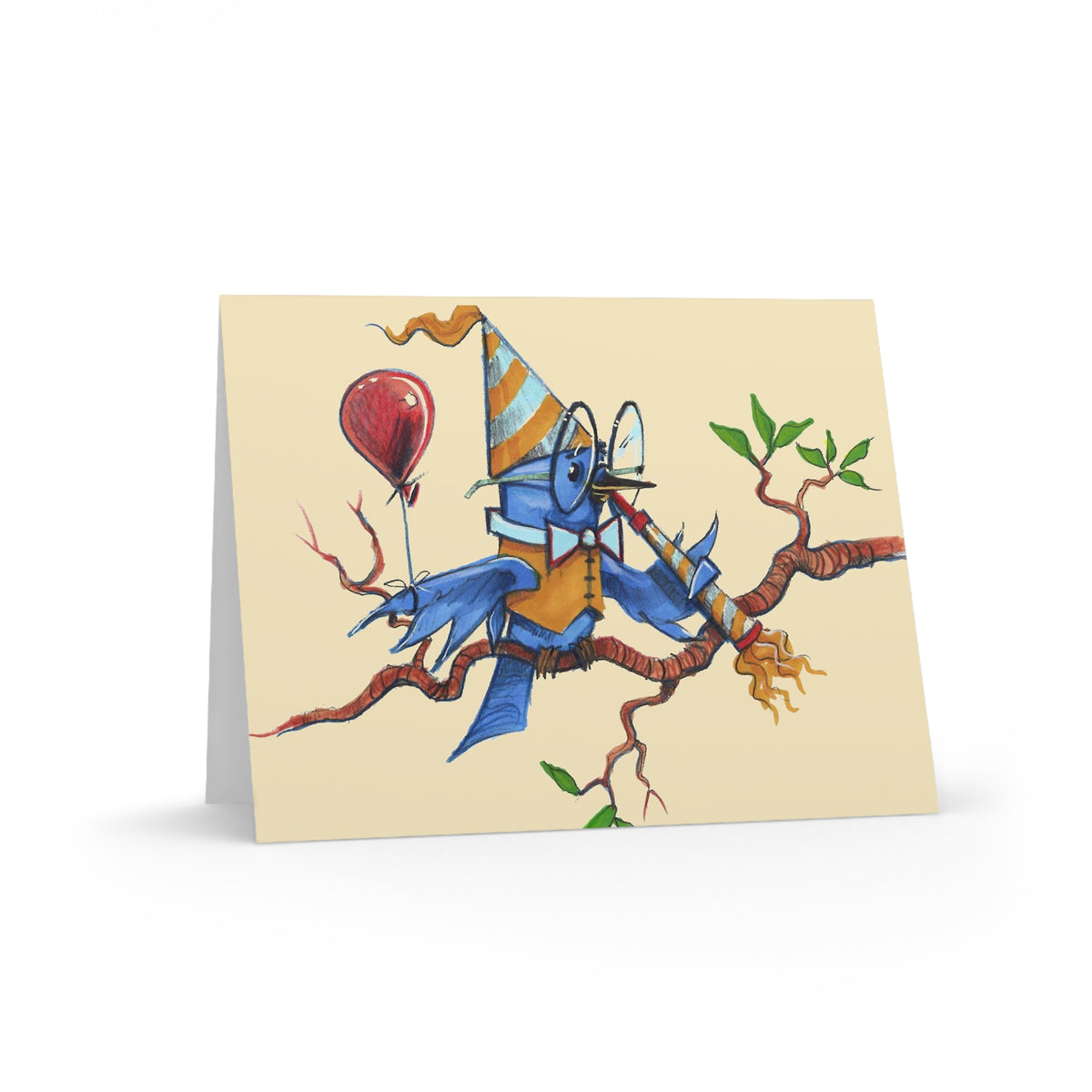 Illustrated Party Bird-Birthday Greeting Cards
