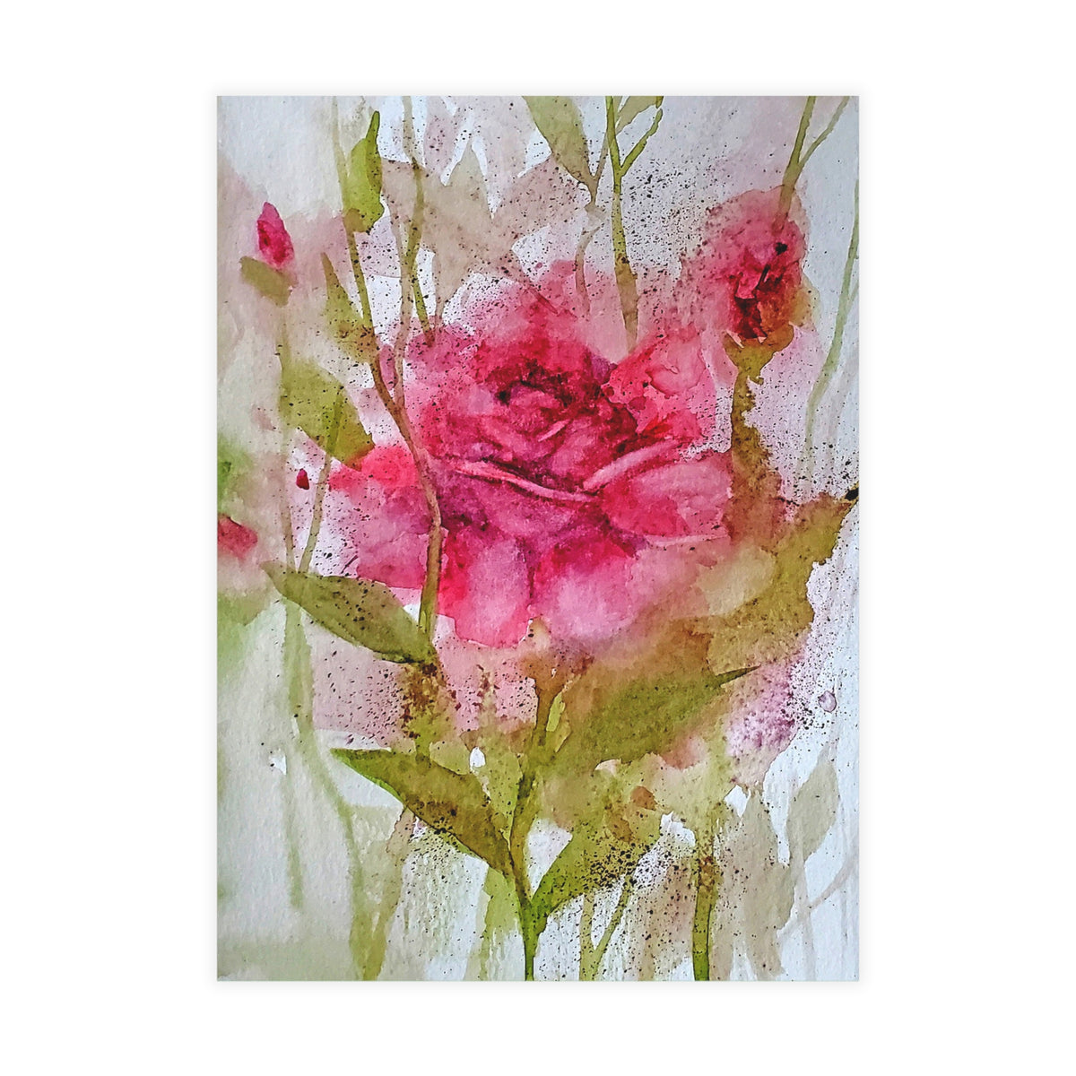 Wild Rose - Watercolor Floral-Postcard Bundles (envelopes included)