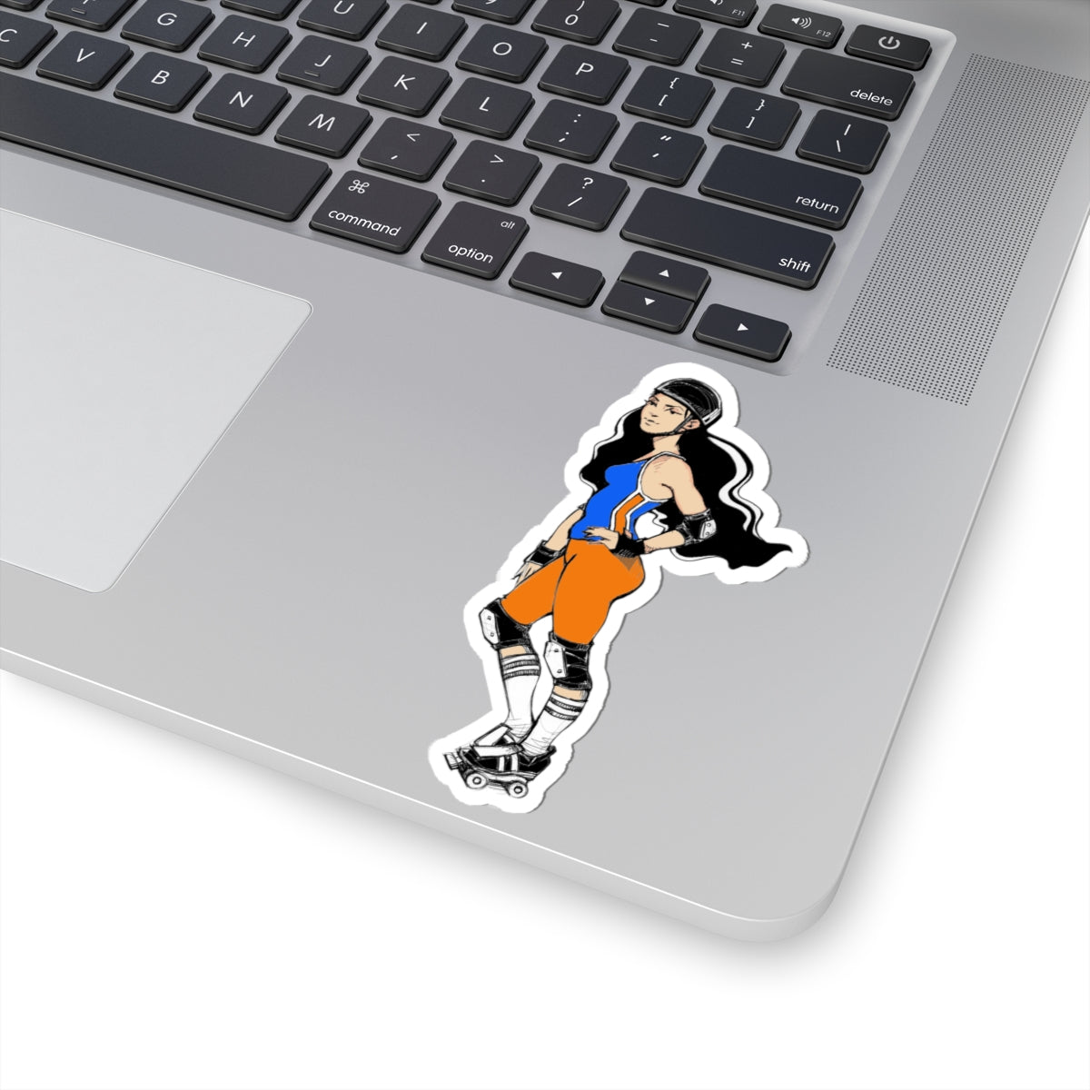 Retro Roller Skater Girl Kiss-Cut Sticker