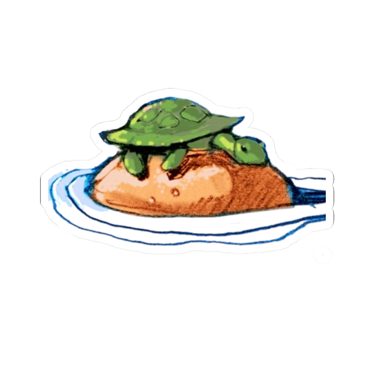 Turtle On Toast Sticker — Cute Kawaii Laptop Sticker (Kiss-Cut)