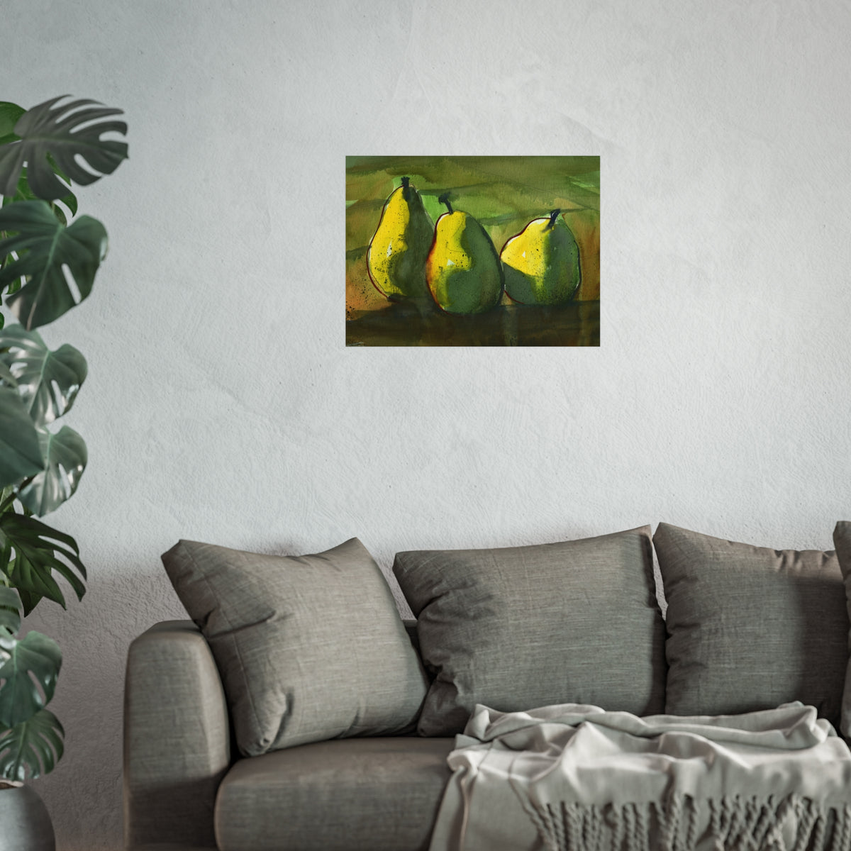 Fine Art Poster - Three Pears Watercolor Still Life