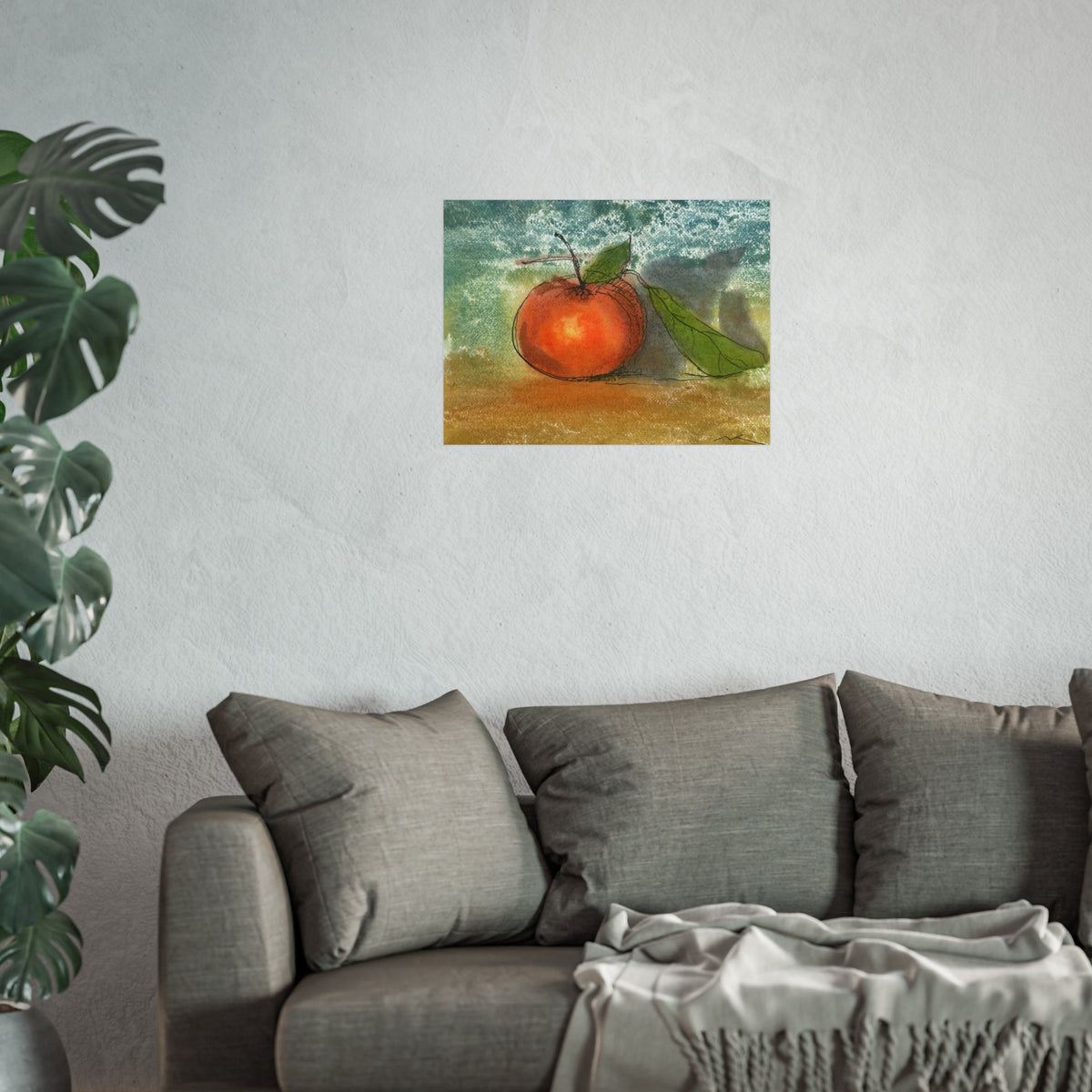 Fine Art Poster — Watercolor Orange Still Life Print