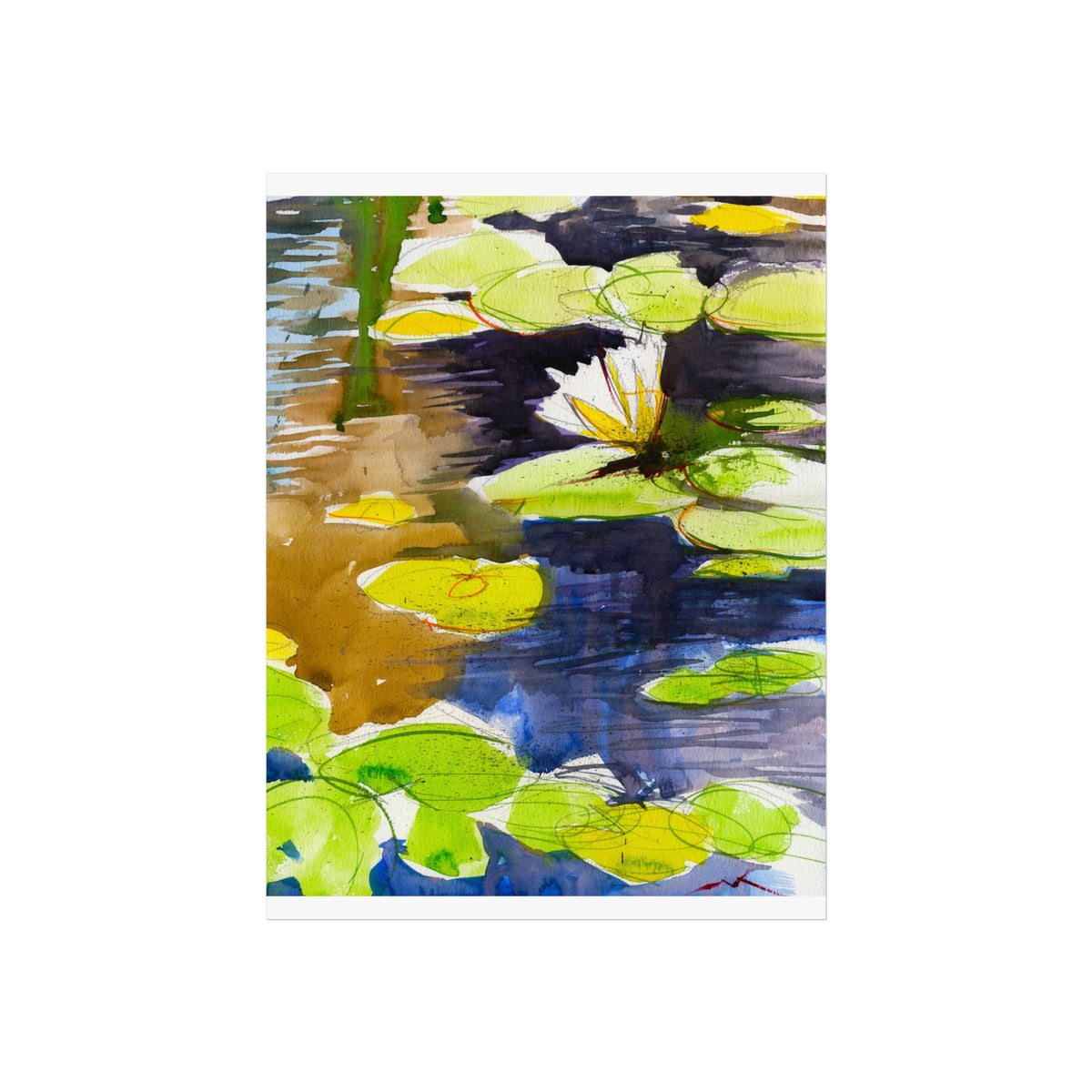 Water Lily Fine Art Poster — Botanical Pond Wall Art Print