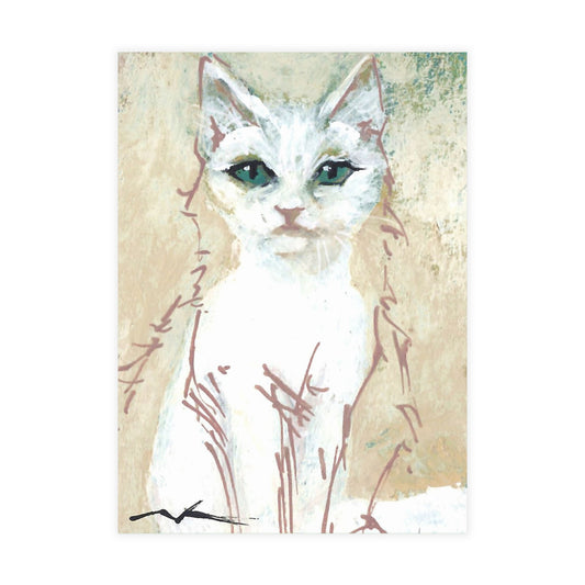 White Cat-Cute Cat-Postcard Bundles (envelopes included)