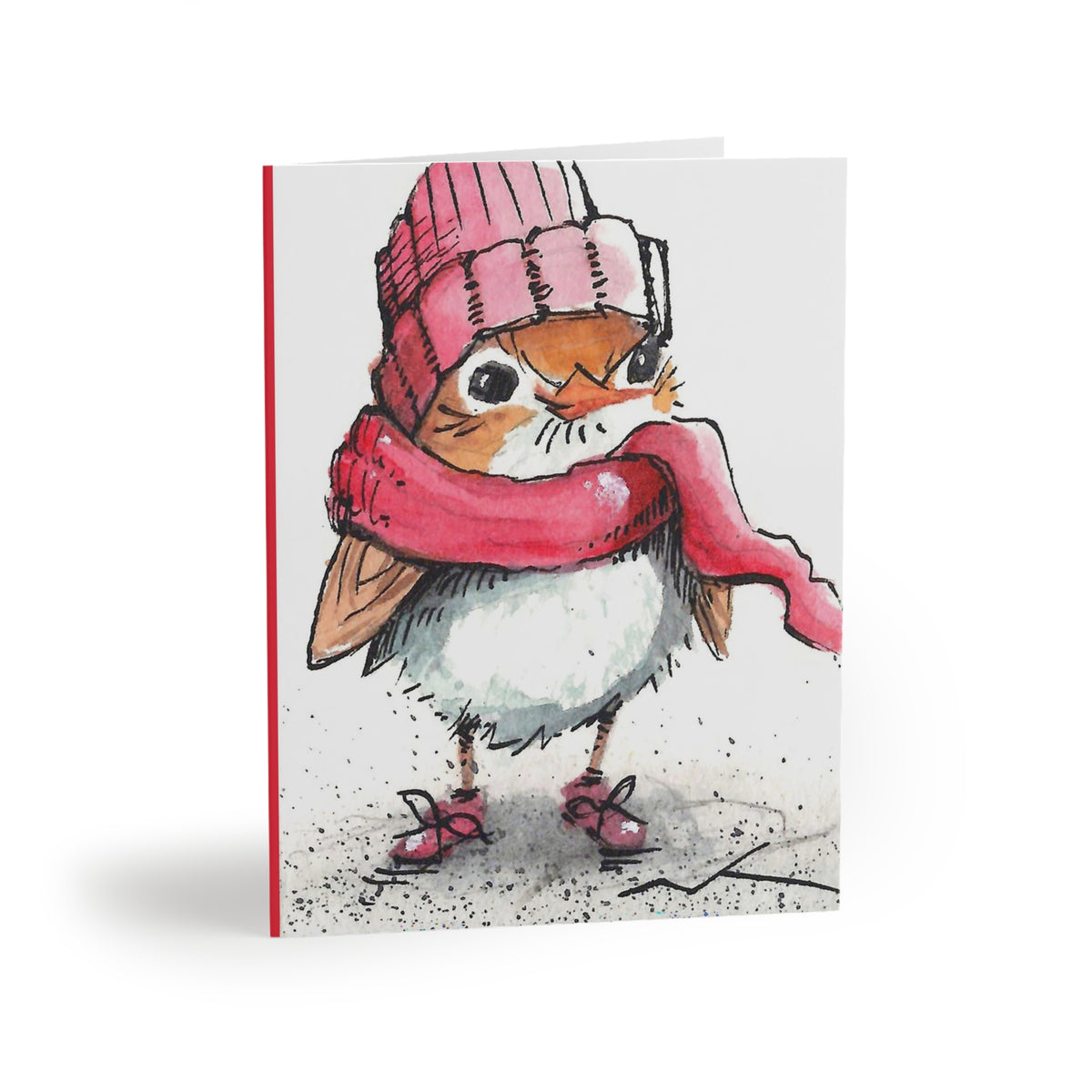 Holiday Robin Greeting Cards — Cute Winter Bird Note Cards